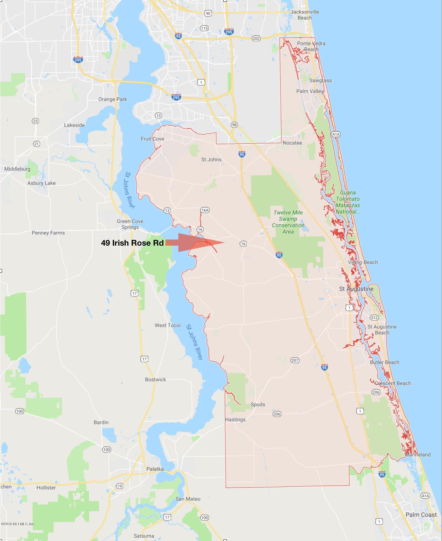 49 Irish Rose Road St. Augustine, FL 32092 - Photo 50 of 50 SJC Map