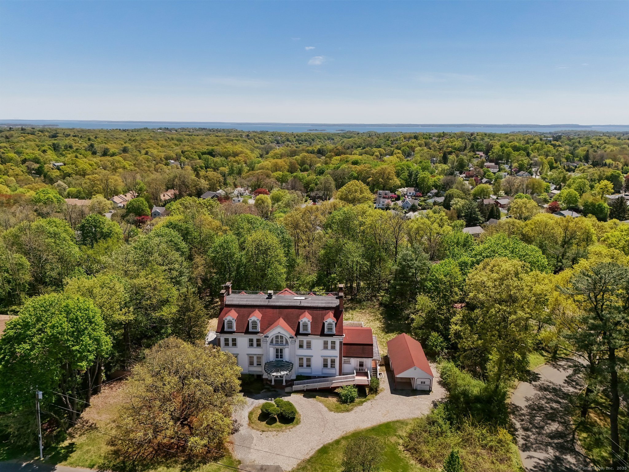 26 Shady Lane Greenwich, CT 06831 - Photo 29 of 29 an aerial view of a house with a yard
