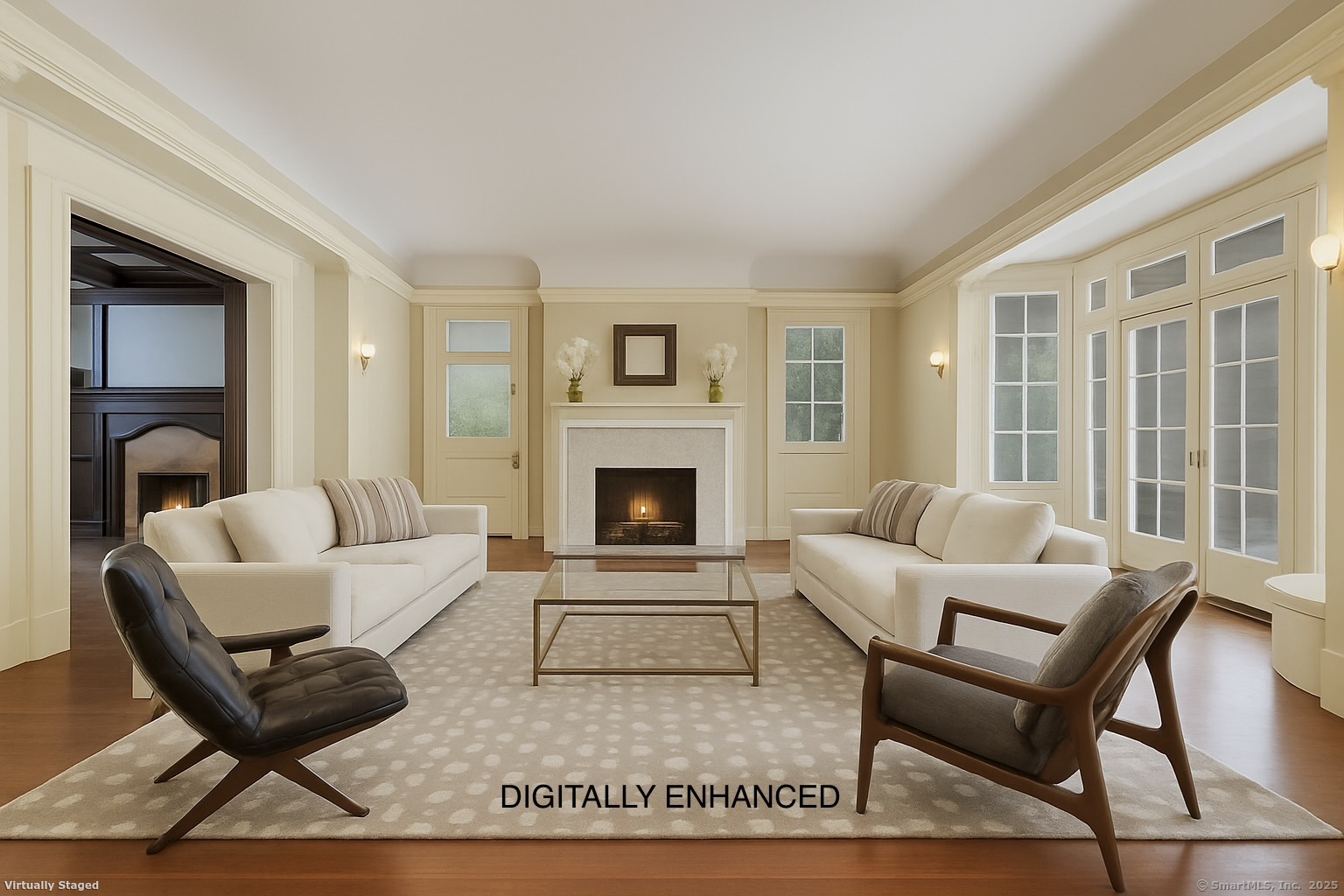 26 Shady Lane Greenwich, CT 06831 - Photo 9 of 29 a living room with furniture and a fireplace