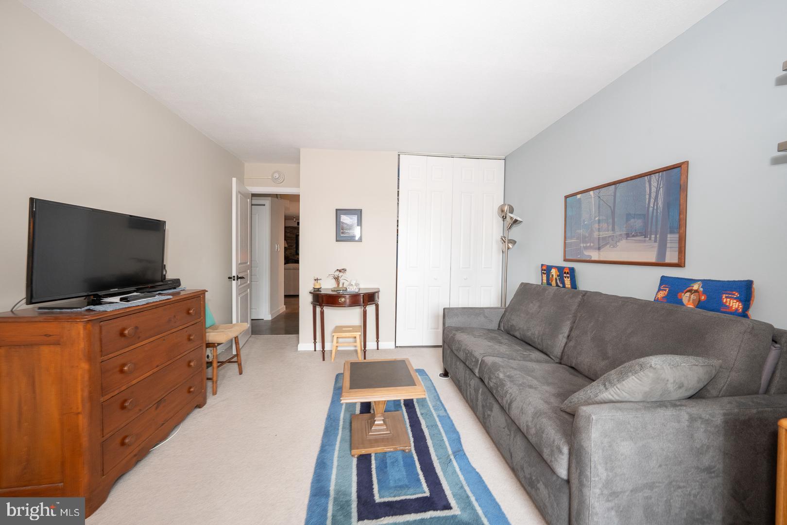 1919 Chestnut Street, Unit 1919 Philadelphia, PA 19103 - Photo 14 of 27 a living room with furniture and a flat screen tv