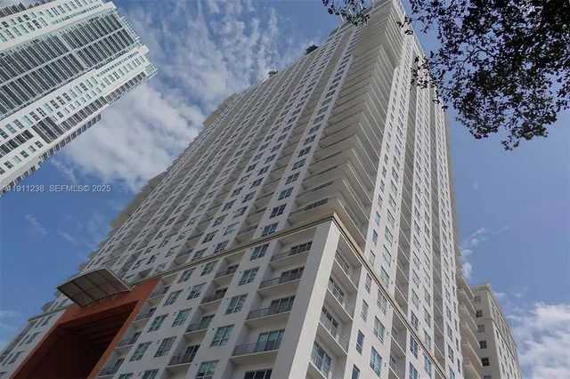 a view of a tall building