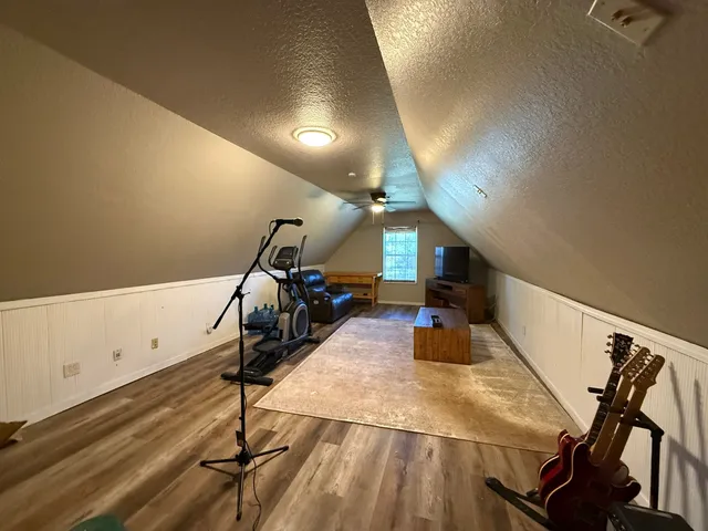 a room with gym equipment