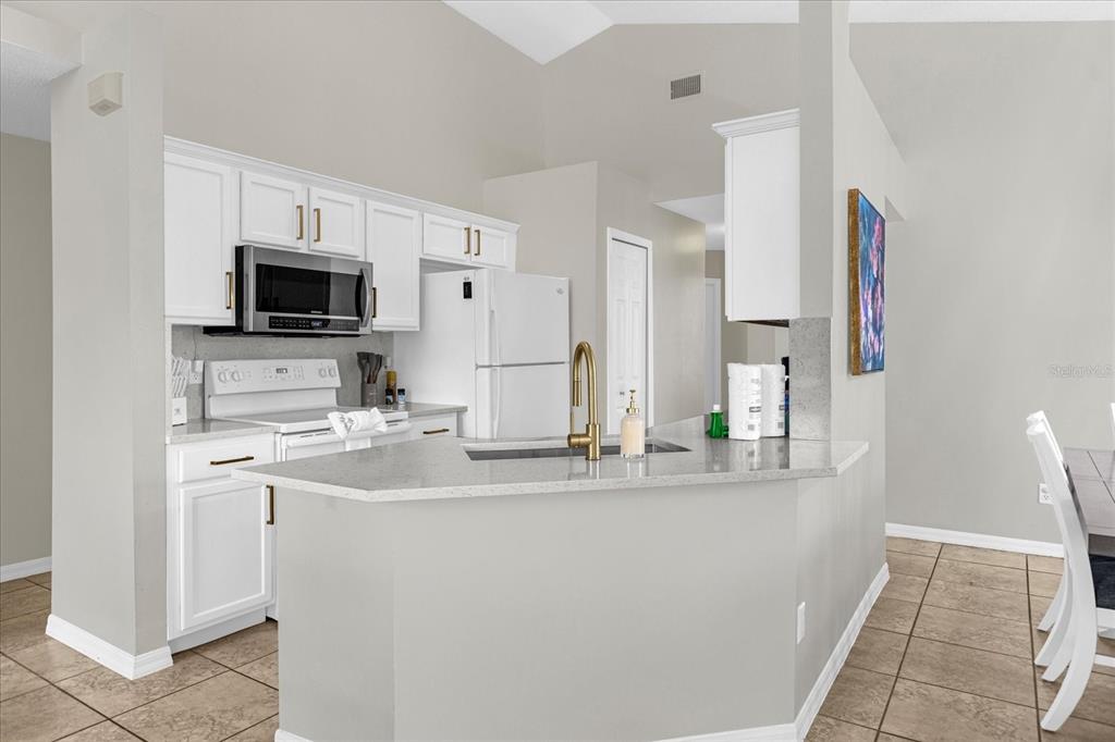 217 Holborn Loop Davenport, FL 33897 - Photo 5 of 23 a kitchen with stainless steel appliances granite countertop a sink and a refrigerator