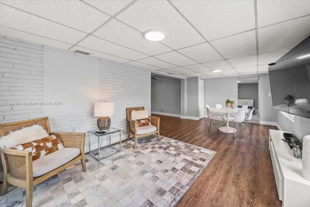 a living room with furniture