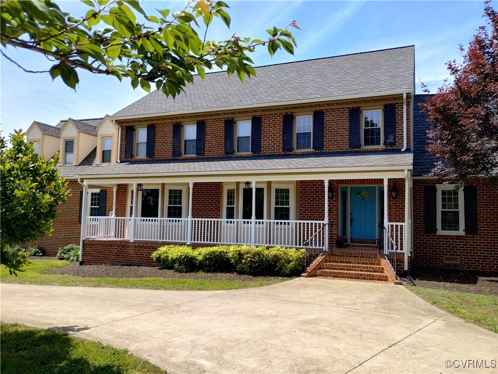 3249 Maidens Road Powhatan, VA 23139 - Photo 1 of 45 View of front of property featuring a porch, brick