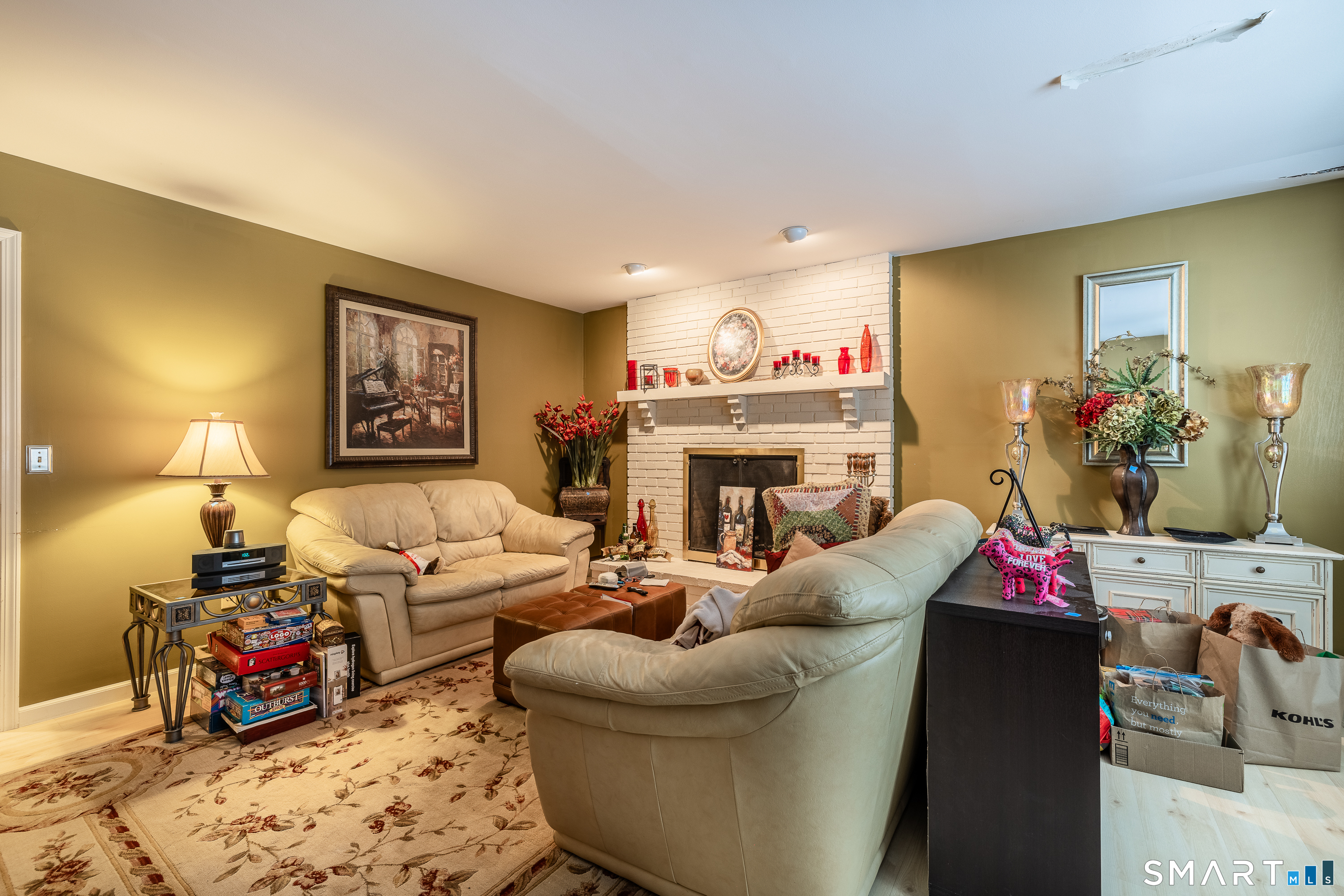 a living room with furniture and a couch