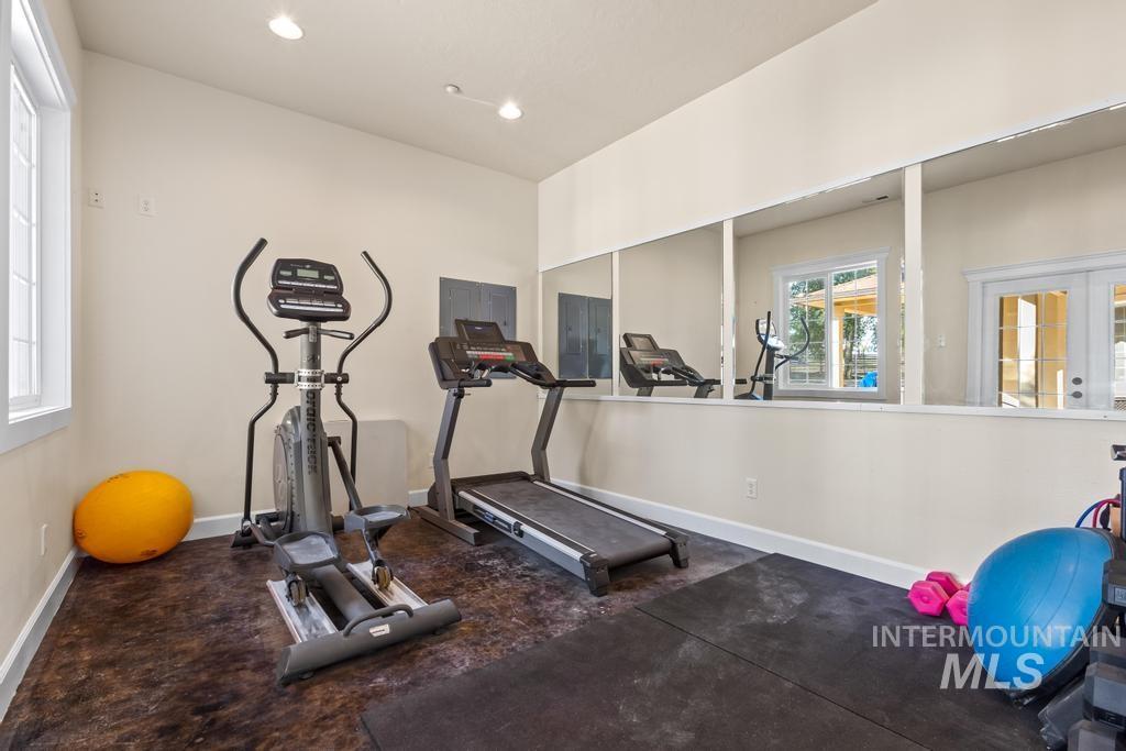 28279 Pearl Road Parma, ID 83660 - Photo 38 of 46 Exercise area with recessed lighting and electric panel