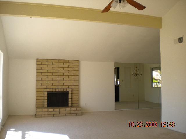 family room with fireplace