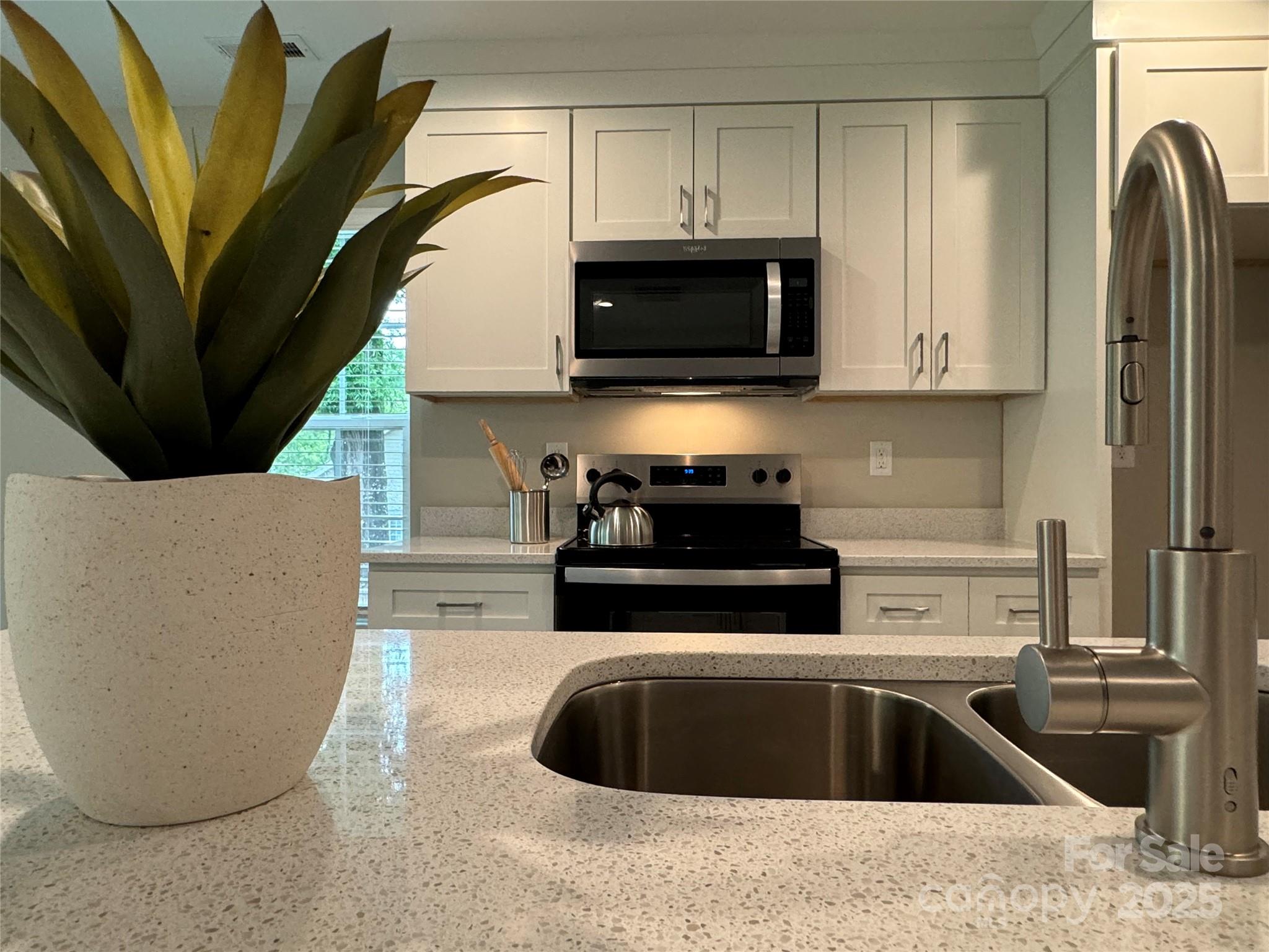 2012 Crown Point Drive Albemarle, NC 28001 - Photo 8 of 41 a kitchen with stainless steel appliances a sink a microwave a stove and cabinets