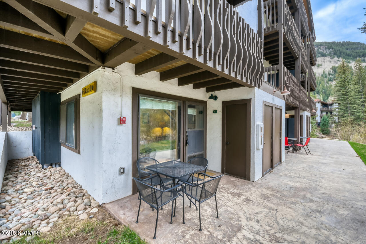 4600 Vail Racquet Club Drive, Unit 4 Vail, CO 81657 - Photo 8 of 15 Exterior Rear Patio by the Creek