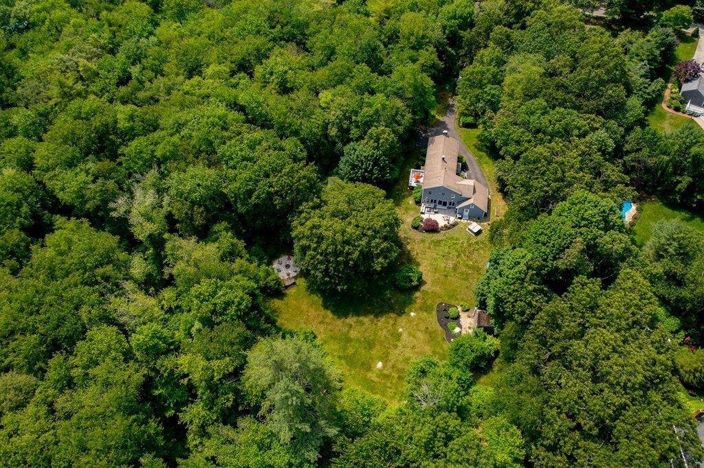79 North Street Hanover, MA 02339 - Photo 39 of 42 an aerial view of residential house with outdoor space and trees all around