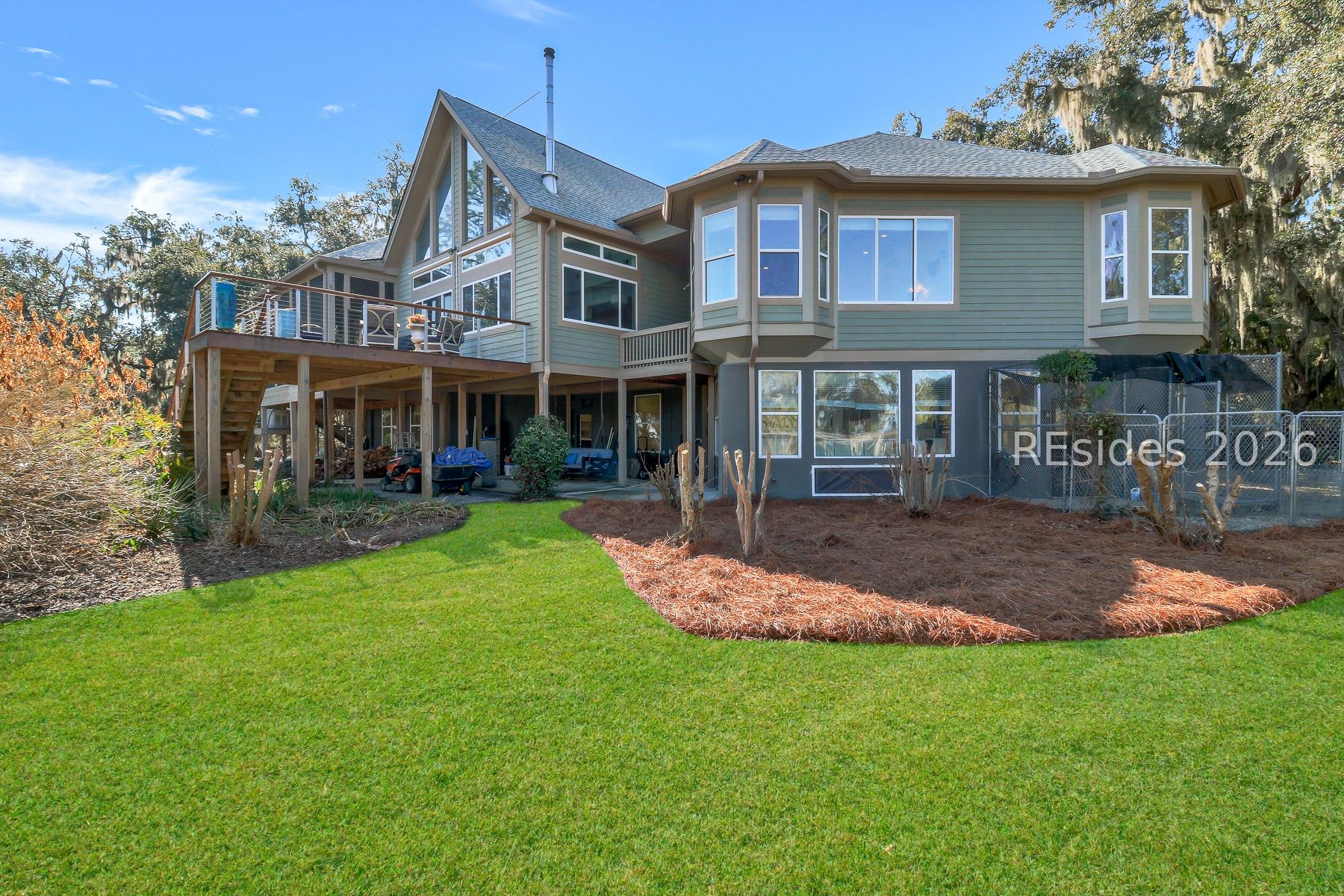 347 Broadview Drive Ridgeland, SC 29936 - Photo 21 of 100 Rear of Home/New Large Deck