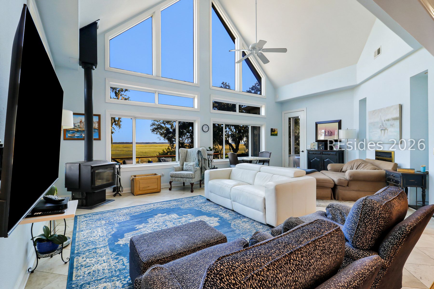 347 Broadview Drive Ridgeland, SC 29936 - Photo 31 of 100 Family Room with Sweeping Views of River/Marshes