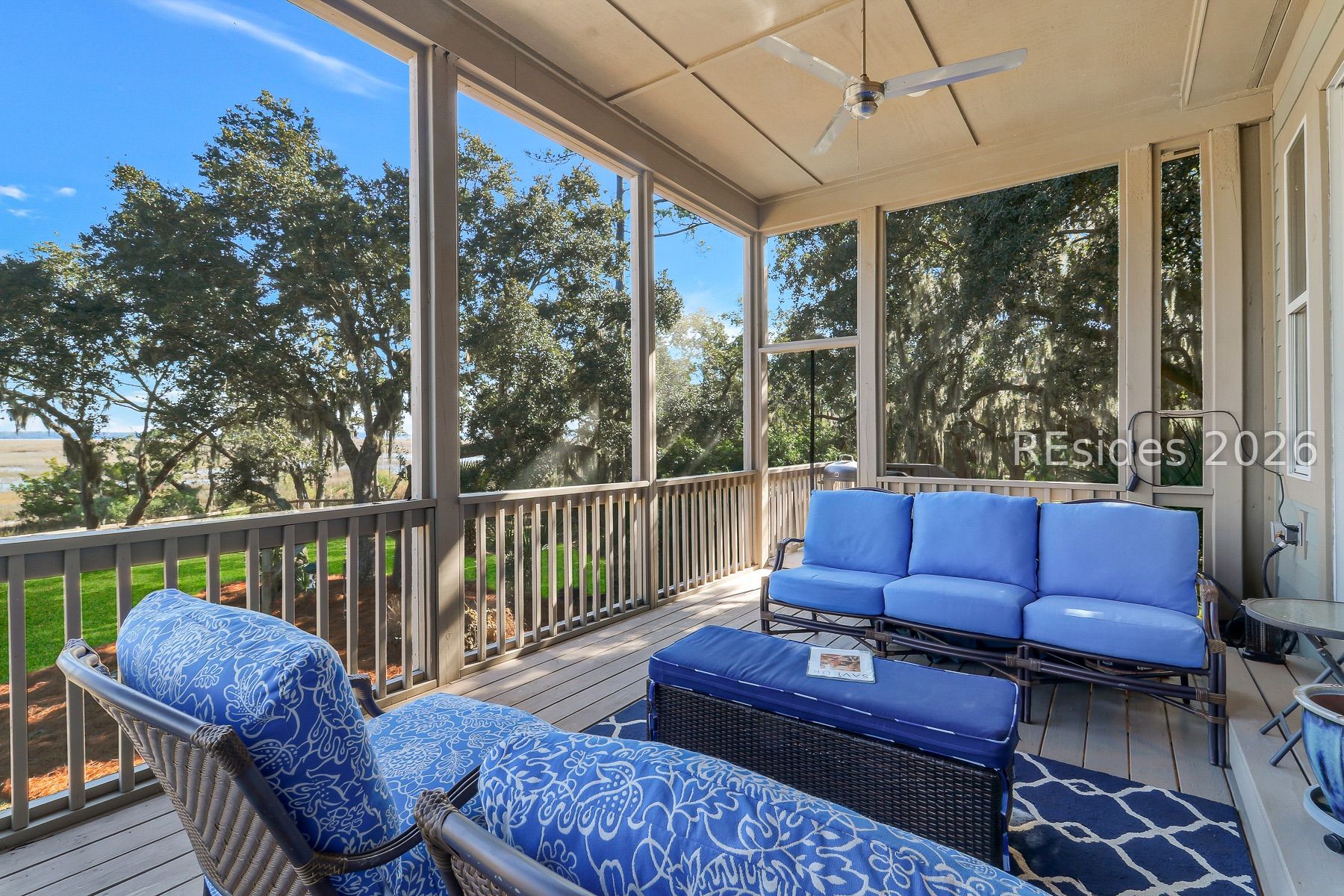 347 Broadview Drive Ridgeland, SC 29936 - Photo 61 of 100 Screened porch with sweeping Views of River/Marsh