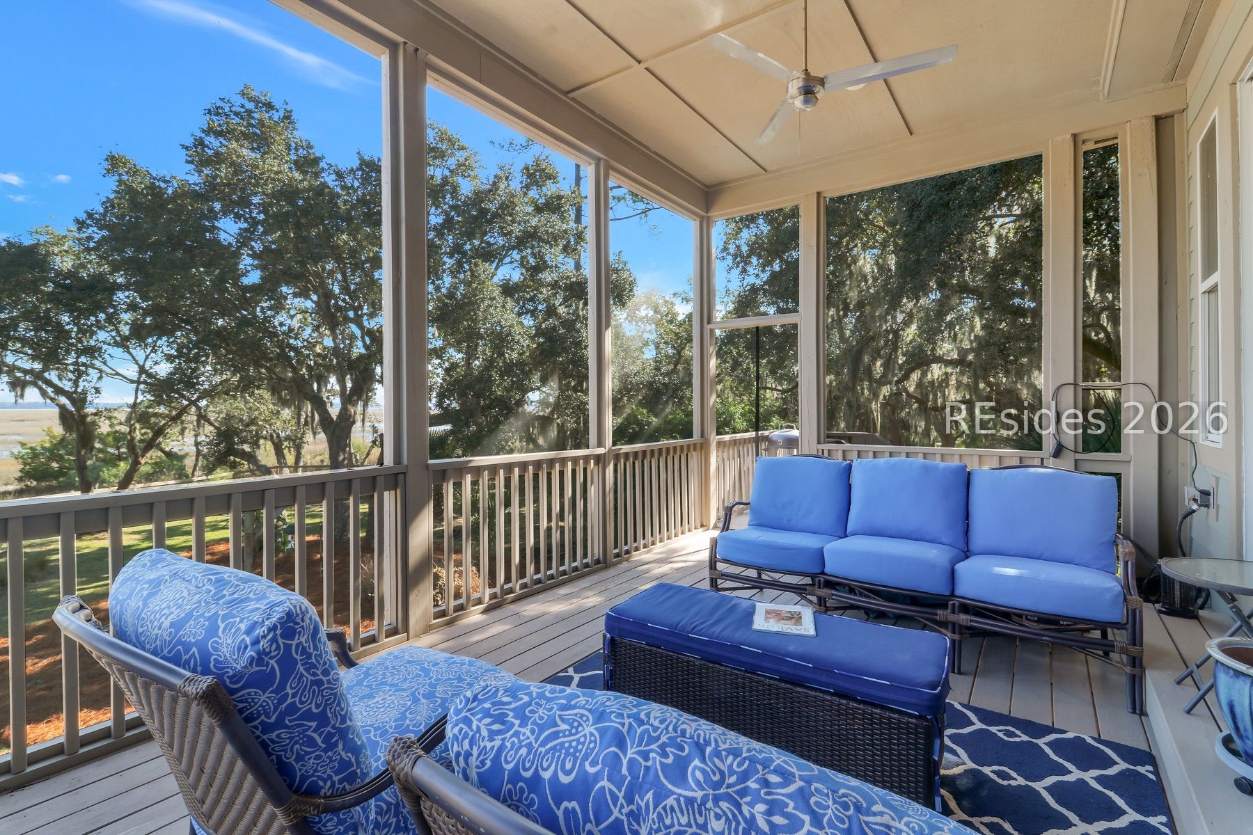 347 Broadview Drive Ridgeland, SC 29936 - Photo 70 of 100 Screened porch with sweeping Views of River/Marsh