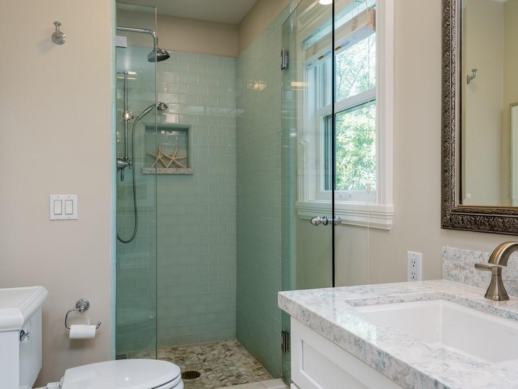 820 Crescent Avenue San Mateo, CA 94401 - Photo 16 of 27 a bathroom with a granite countertop sink toilet and shower