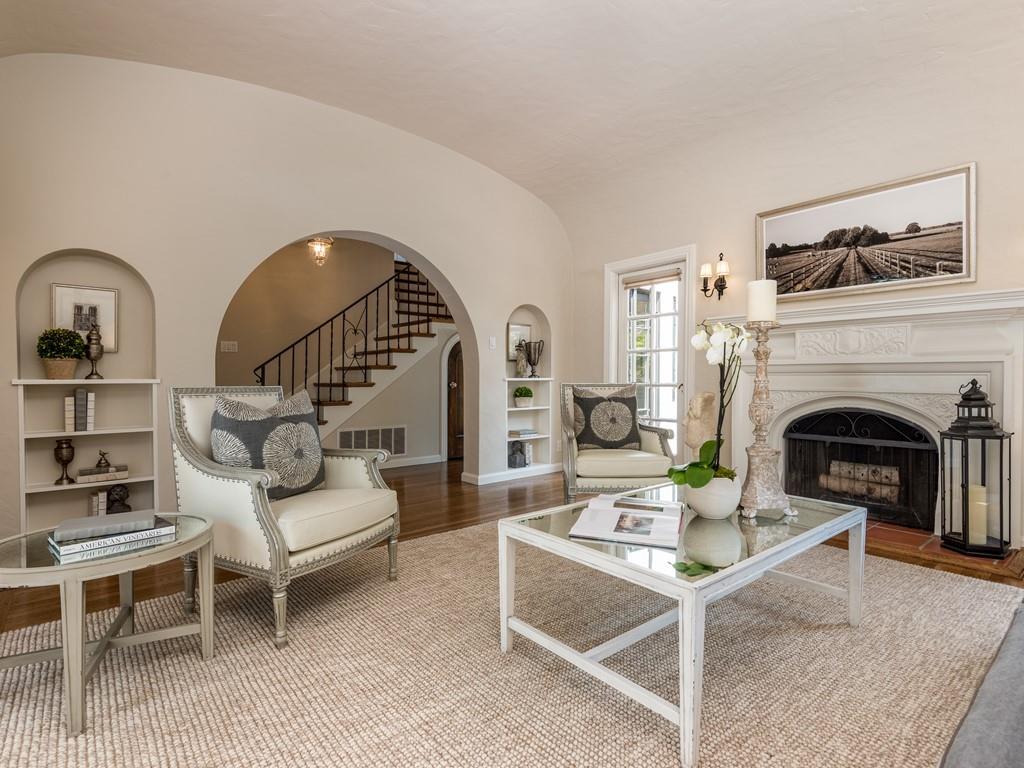 820 Crescent Avenue San Mateo, CA 94401 - Photo 5 of 27 a living room with furniture and a fireplace