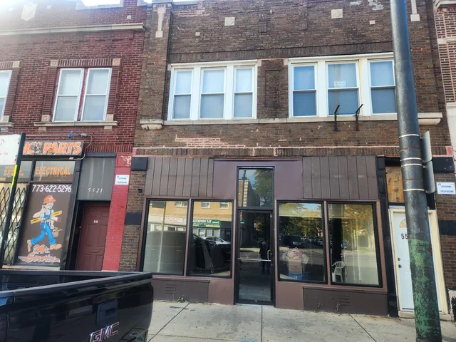 front view of brick building