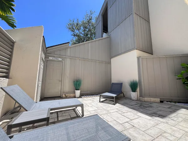 a outdoor space with patio furniture