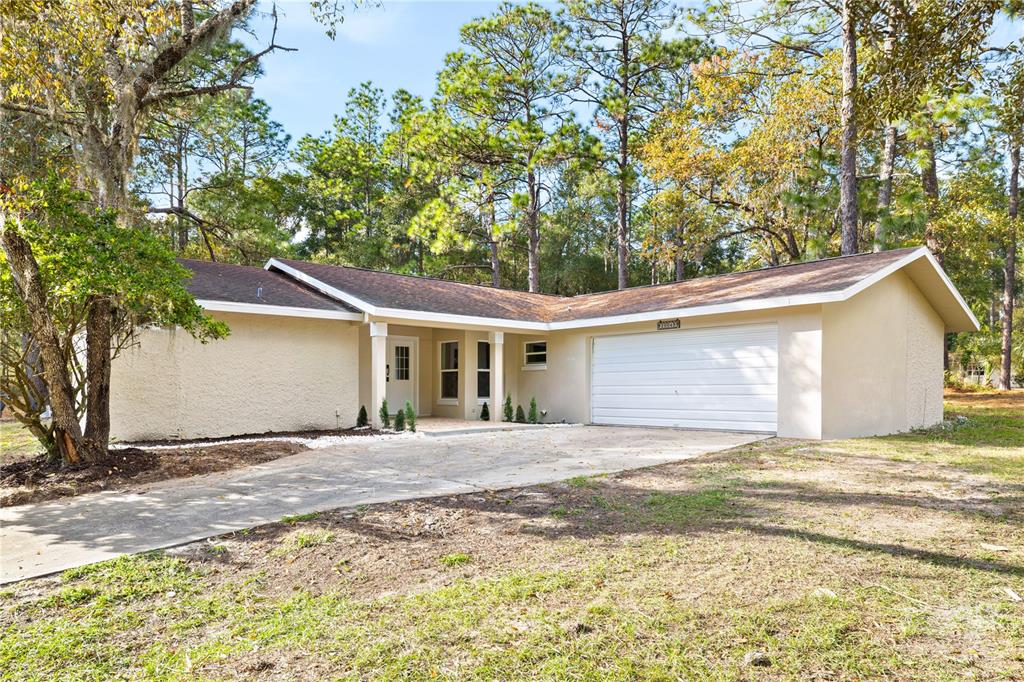 20045 Southwest 88th Place Road Dunnellon, FL 34431 - Photo 40 of 53 a view of a house with a yard and garage
