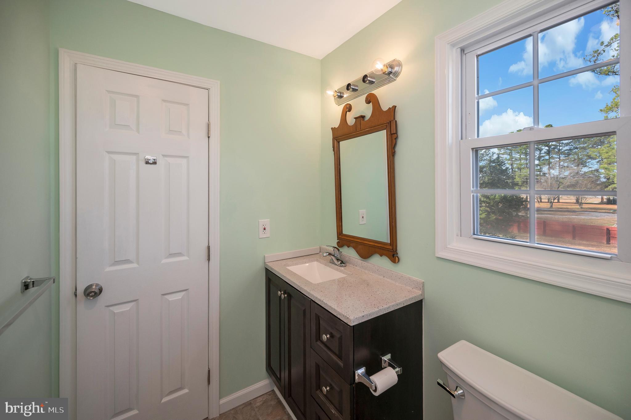26348 Sunshine Road Ruther Glen, VA 22546 - Photo 32 of 56 a bathroom with a sink a toilet and a mirror