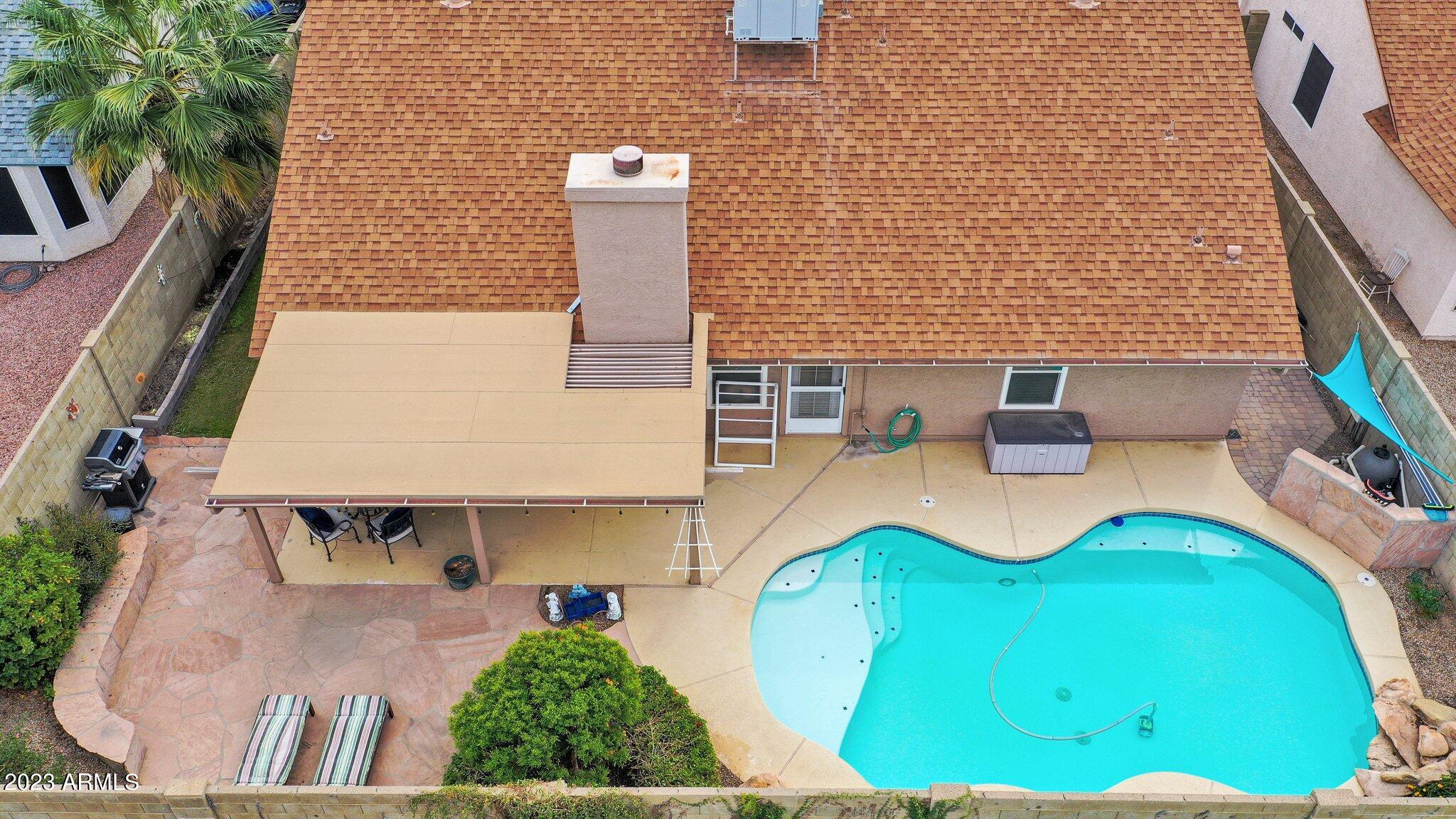 4338 East Douglas Avenue Gilbert, AZ 85234 - Photo 42 of 48 aerial view of a house with swimming pool