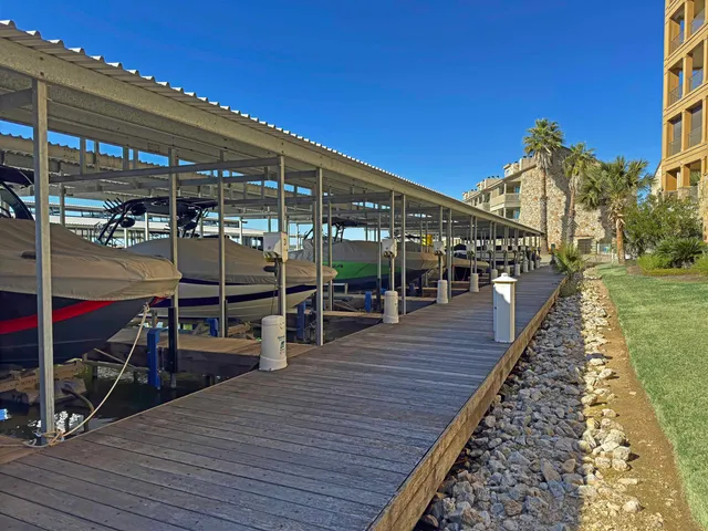 a view of a building with sitting area