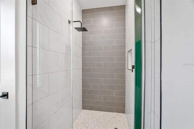 a bathroom with a shower