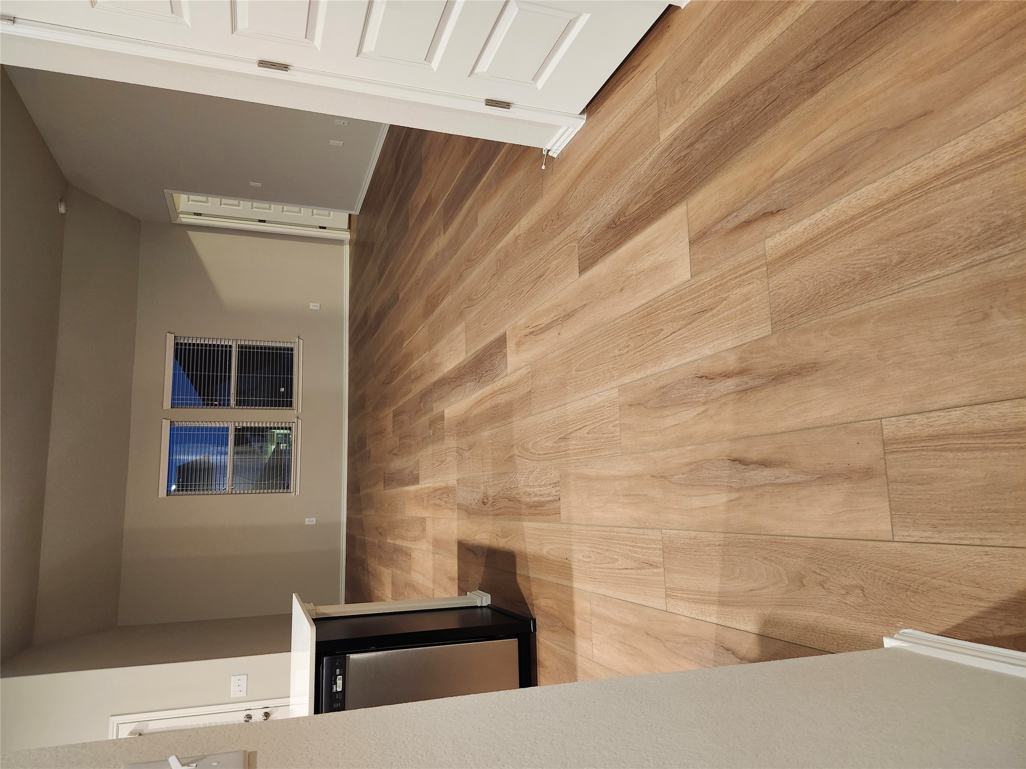 11905 Dillon Fls Drive Austin, TX 78747 - Photo 4 of 9 Unfurnished living room with lofted ceiling and light wood-type flooring