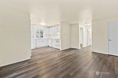 an empty room with a workbench