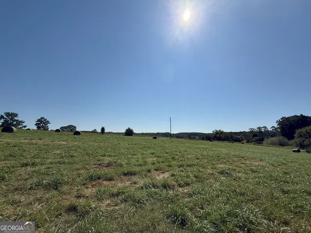 a view of a field and an ocean