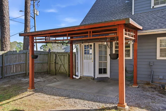 a view of a house with a patio