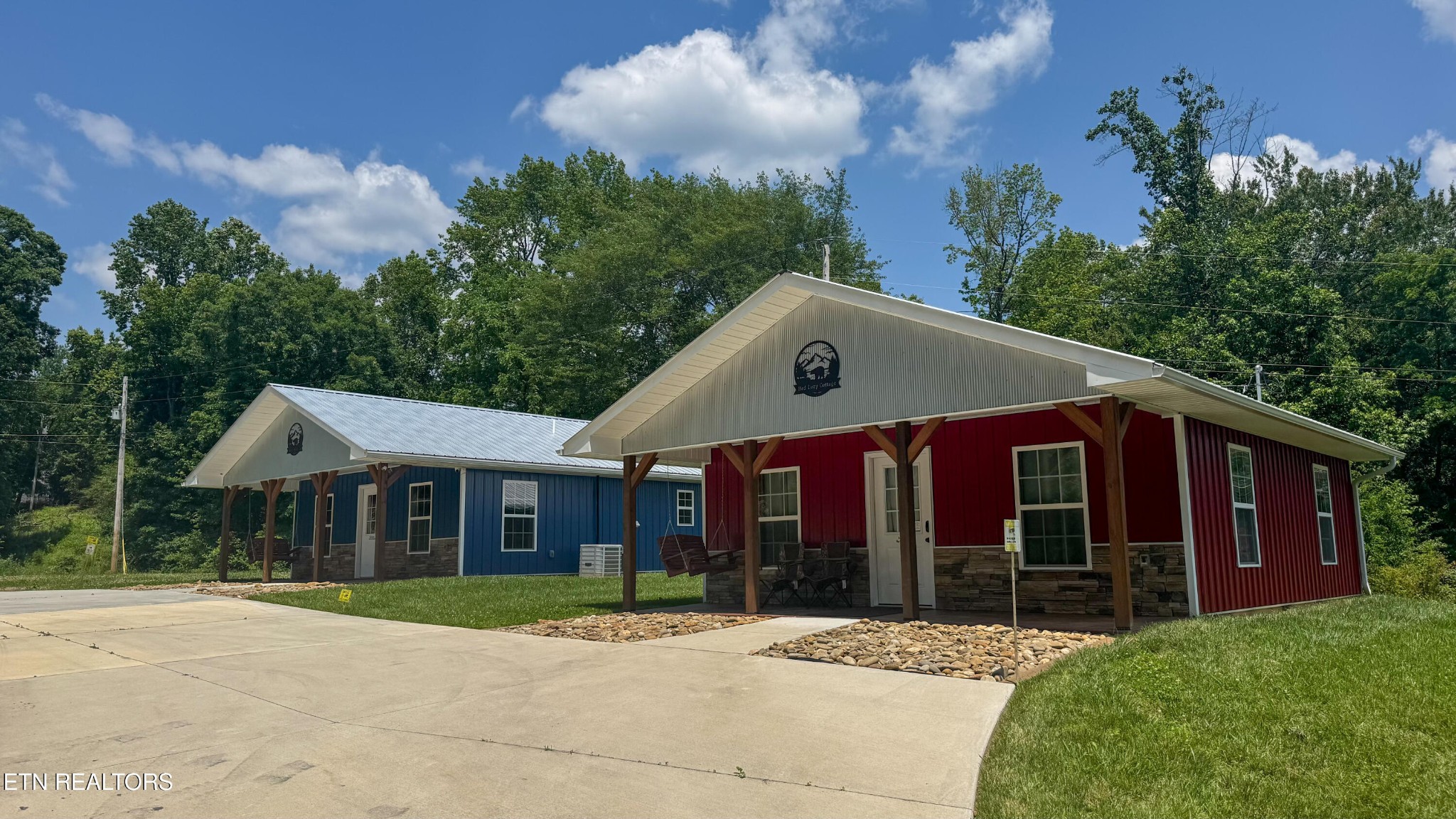 front view of a house with a yard