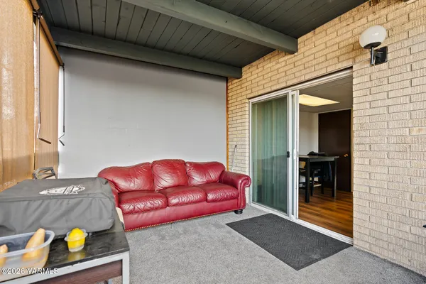 a outdoor space with a couch