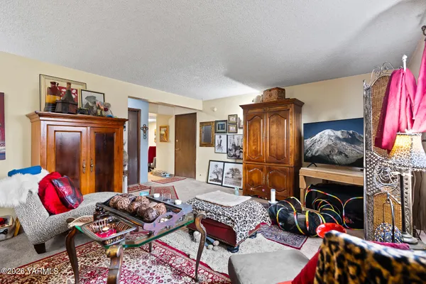 a room with furniture toys and a flat screen tv