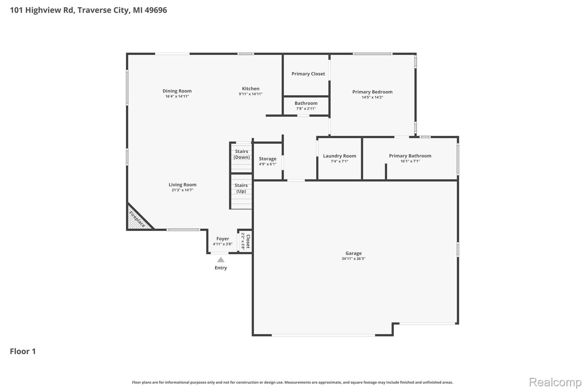 101 Highview Road Traverse City, MI 49696 - Photo 87 of 88 View of floor plan / room layout