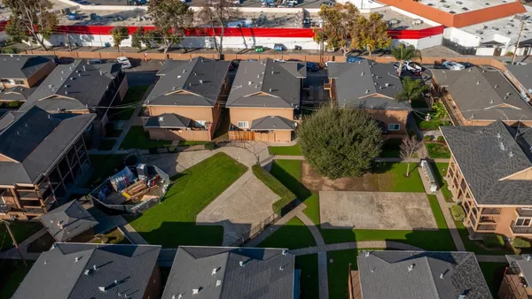 an aerial view of a city