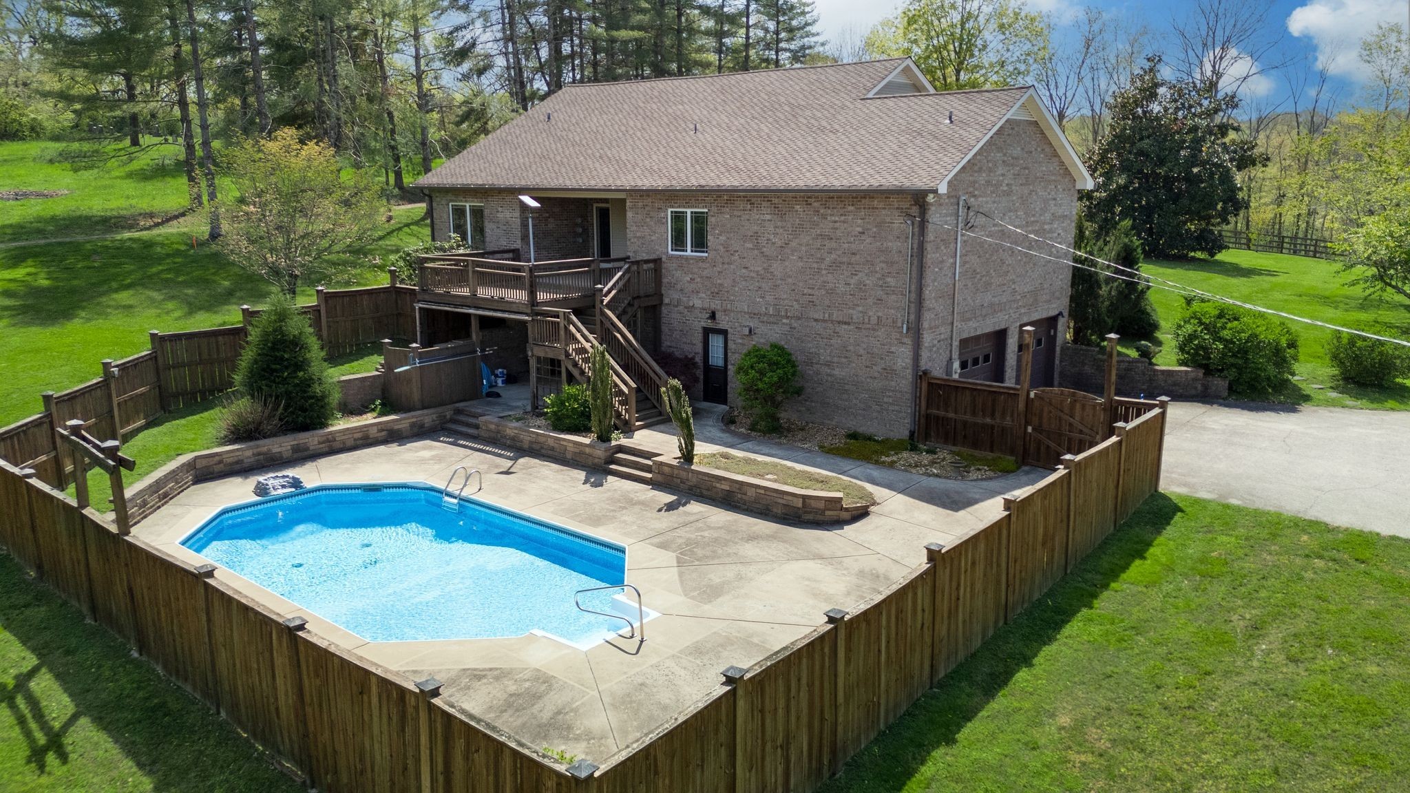 1249 White Road Bon Aqua, TN 37025 - Photo 58 of 60 an aerial view of a house having yard patio and fire pit