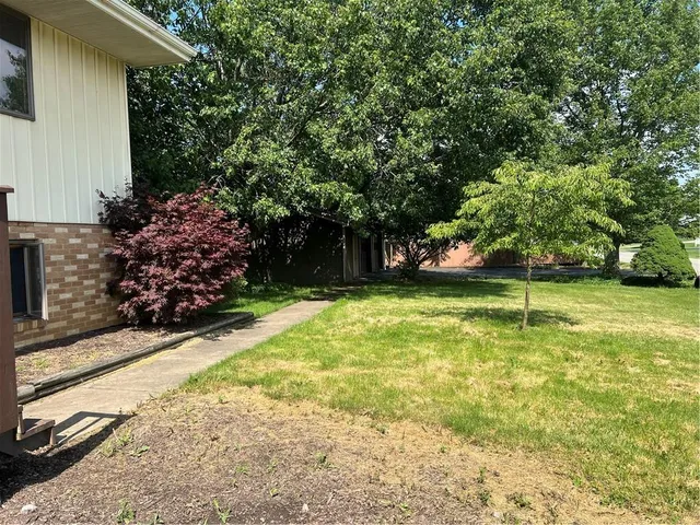 a view of a backyard