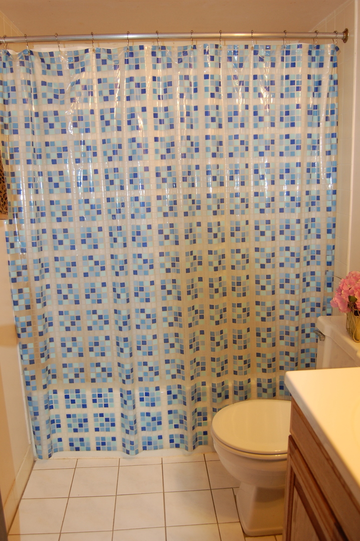 300 South Roselle Road, Unit 507 Schaumburg, IL 60193 - Photo 11 of 19 a bathroom with a toilet and a shower curtain