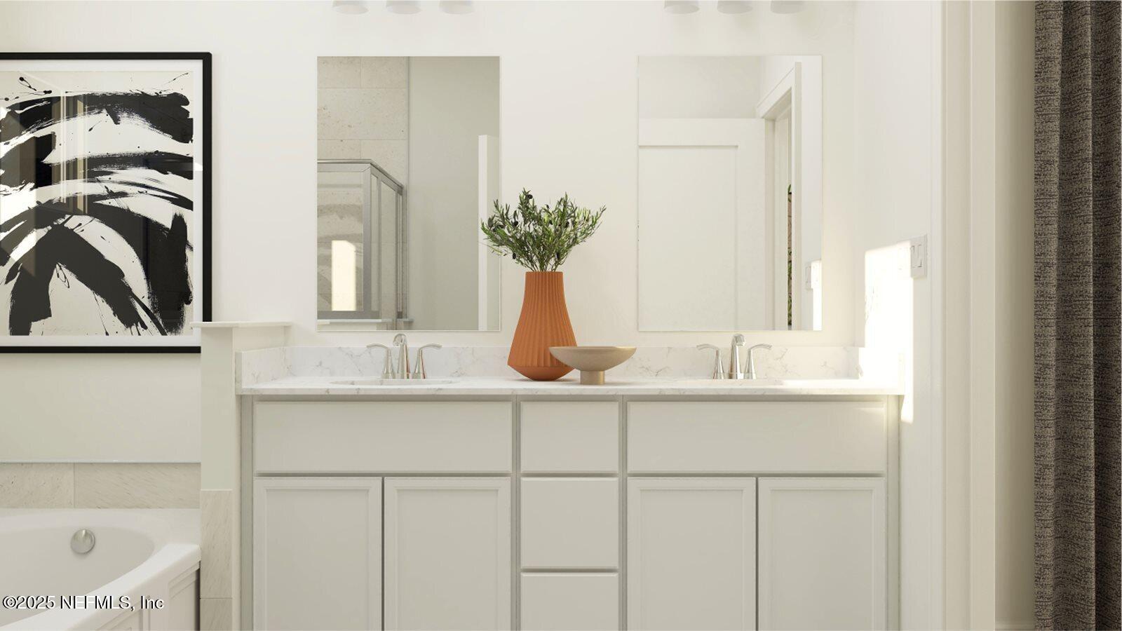 509 Kingbird Drive St. Augustine, FL 32092 - Photo 16 of 23 a bathroom with a sink a mirror and a bathtub