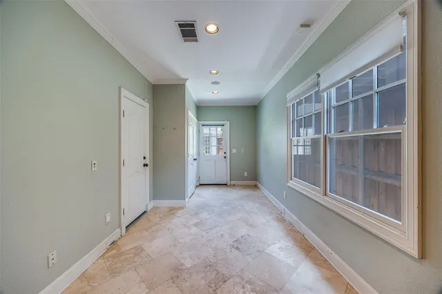 a front view of a house with a door