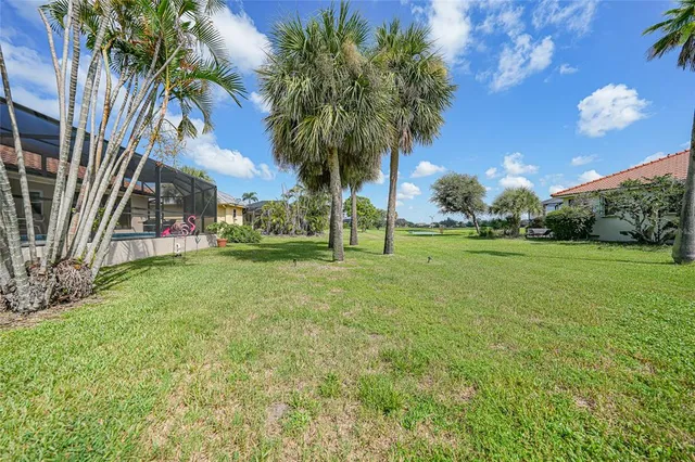 a view of an ocean with a big yard
