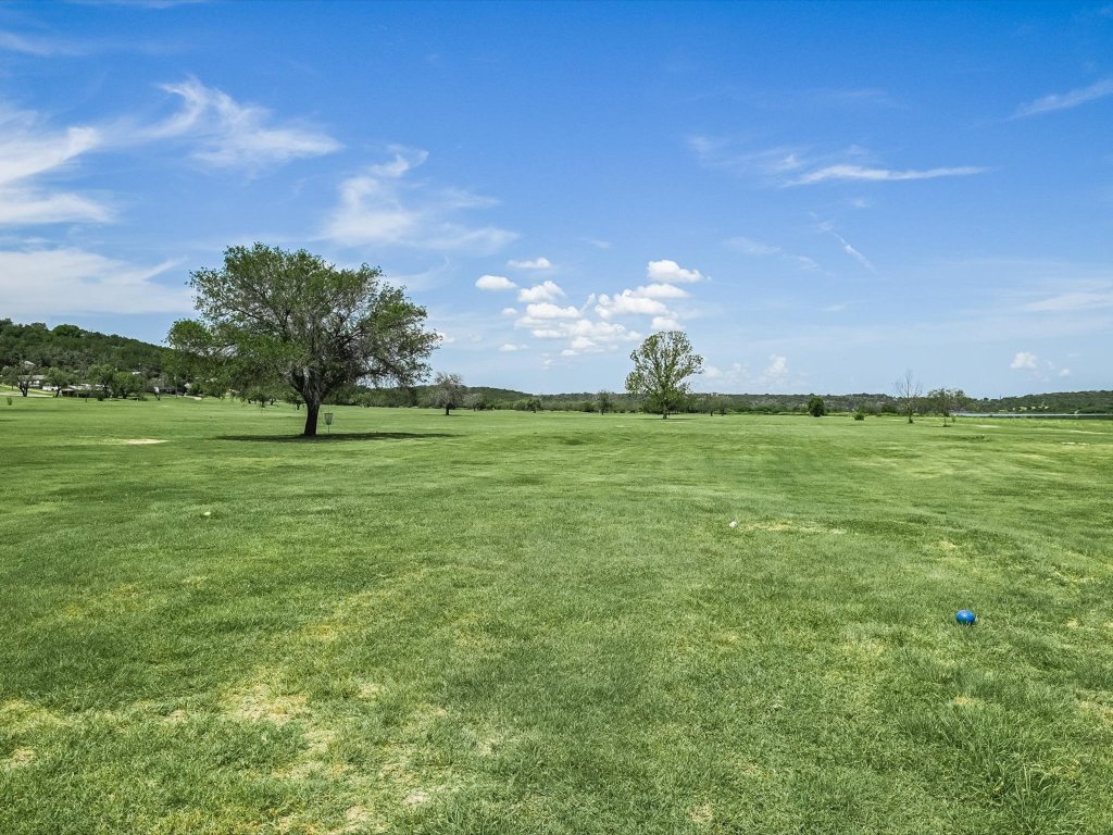223 Golf Course Drive Spicewood, TX 78669 - Photo 36 of 38 a backyard of a house with lots of green space and fog