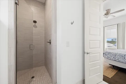 a bathroom with a shower