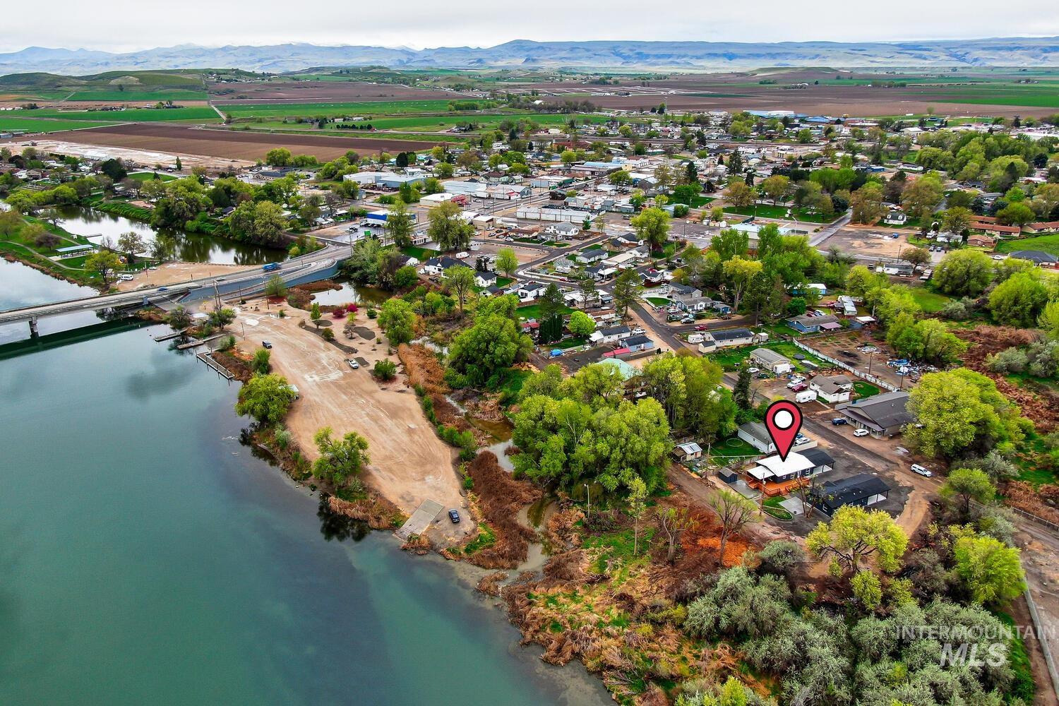 162 1st Street North Marsing, ID 83639 - Photo 37 of 39 Aerial view of a water and mountain view and a notable bridge