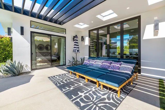 a outdoor space with furniture