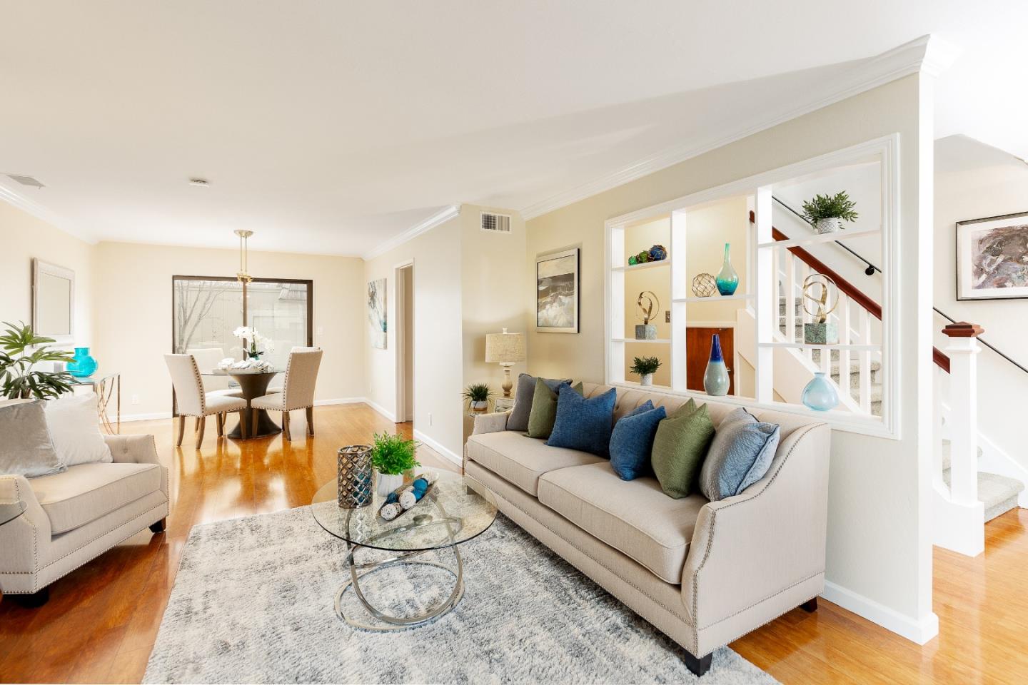 803 Curtis Street Menlo Park, CA 94025 - Photo 2 of 17 a living room with furniture and wooden floor