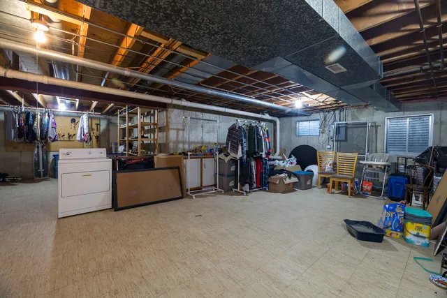 a view of a storage in a room