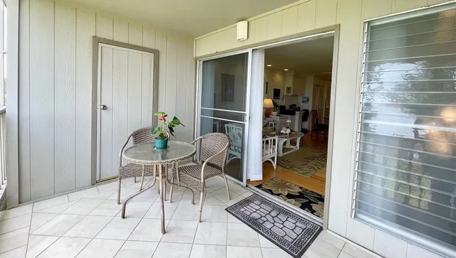 a dining room with furniture